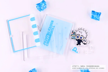 呪術廻戦 懐玉・玉折 × サンリオキャラクターズ シャカシャカアクリルキーホルダー 選べる7種（五条悟 シナモロール・夏油傑 ルロロマニック・家入硝子 ハンギョドン・七海建人 ポムポムプリン・ 灰原雄