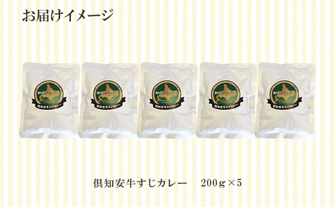 倶知安 牛すじカレー 北海道 計5個 中辛 レトルト食品 加工品 牛すじ 牛肉 野菜 じゃがいも お取り寄せ グルメ スパイシー スパイス 【お肉・牛肉・加工食品】