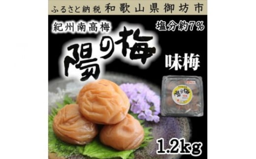 
            紀州南高梅　味梅(白干し梅)3Lサイズ　1.2kg（塩分7%）
          