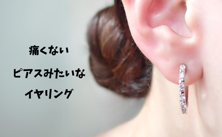 イヤリング Degodd フープM 石入り SV イヤリング