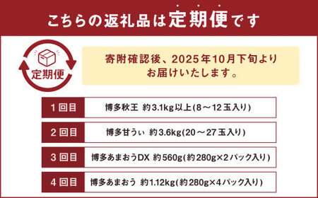 【4回定期便】福岡のリッチなフルーツ定期便 くだもの いちご キウイ 柿 【2025年10月下旬～2026年1月下旬発送予定】