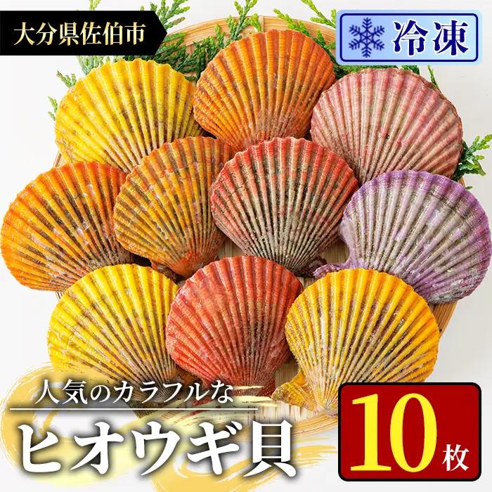 冷凍 ヒオウギ貝 (計10枚) 魚介 貝 ヒオウギ貝 ひおうぎ貝 酒蒸し 網焼き バター焼き バーベキュー 獲れたて 海の直売所 大分県 佐伯市【AS151】【海べ】
