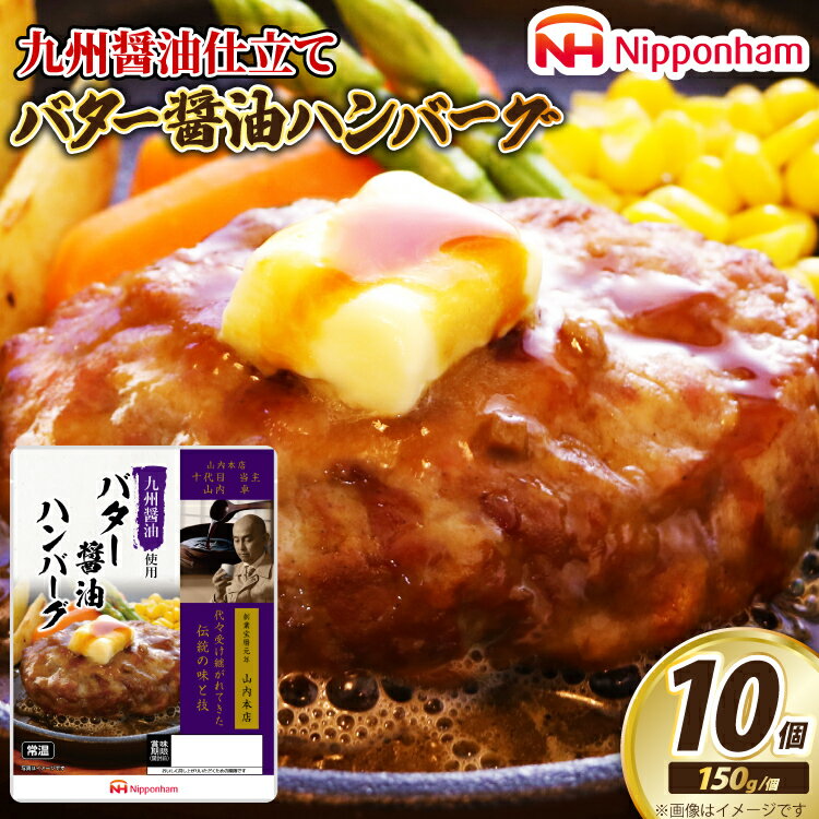 【ふるさと納税】日本ハム 九州醤油仕立て バター 醤油 ハンバーグ 150g×10個 [日本ハムマーケティング 宮崎県 日向市 452060181] 常温 和風 真空 ニッポンハム レトルト