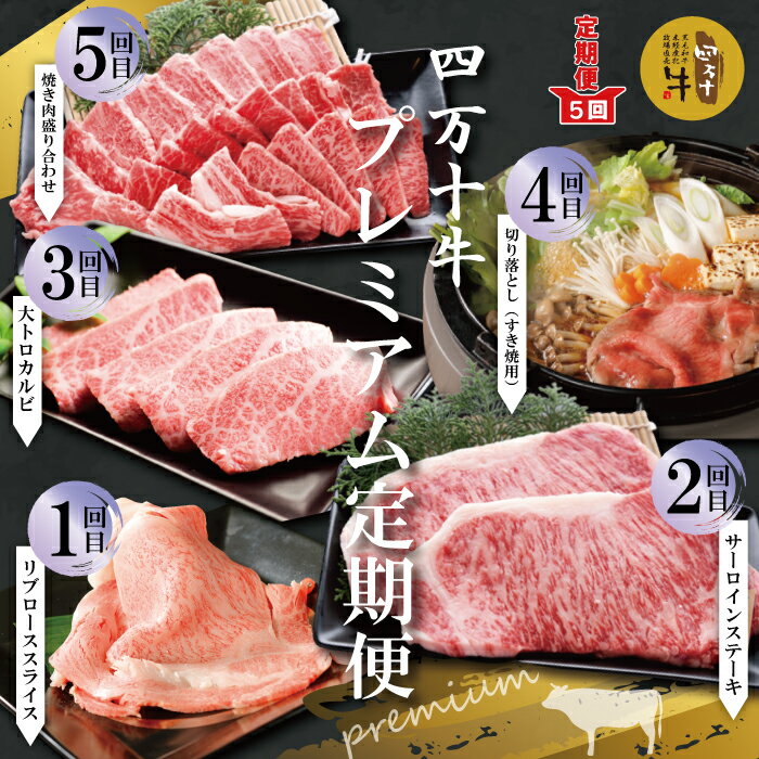 【ふるさと納税】26-983．【5回定期便】幻の四万十牛 四万十産黒毛和牛を堪能 プレミアム定期便 ふるさと納税 高知 肉 お取り寄せ 送料無料 リブロース サーロイン 焼肉 盛り合わせ