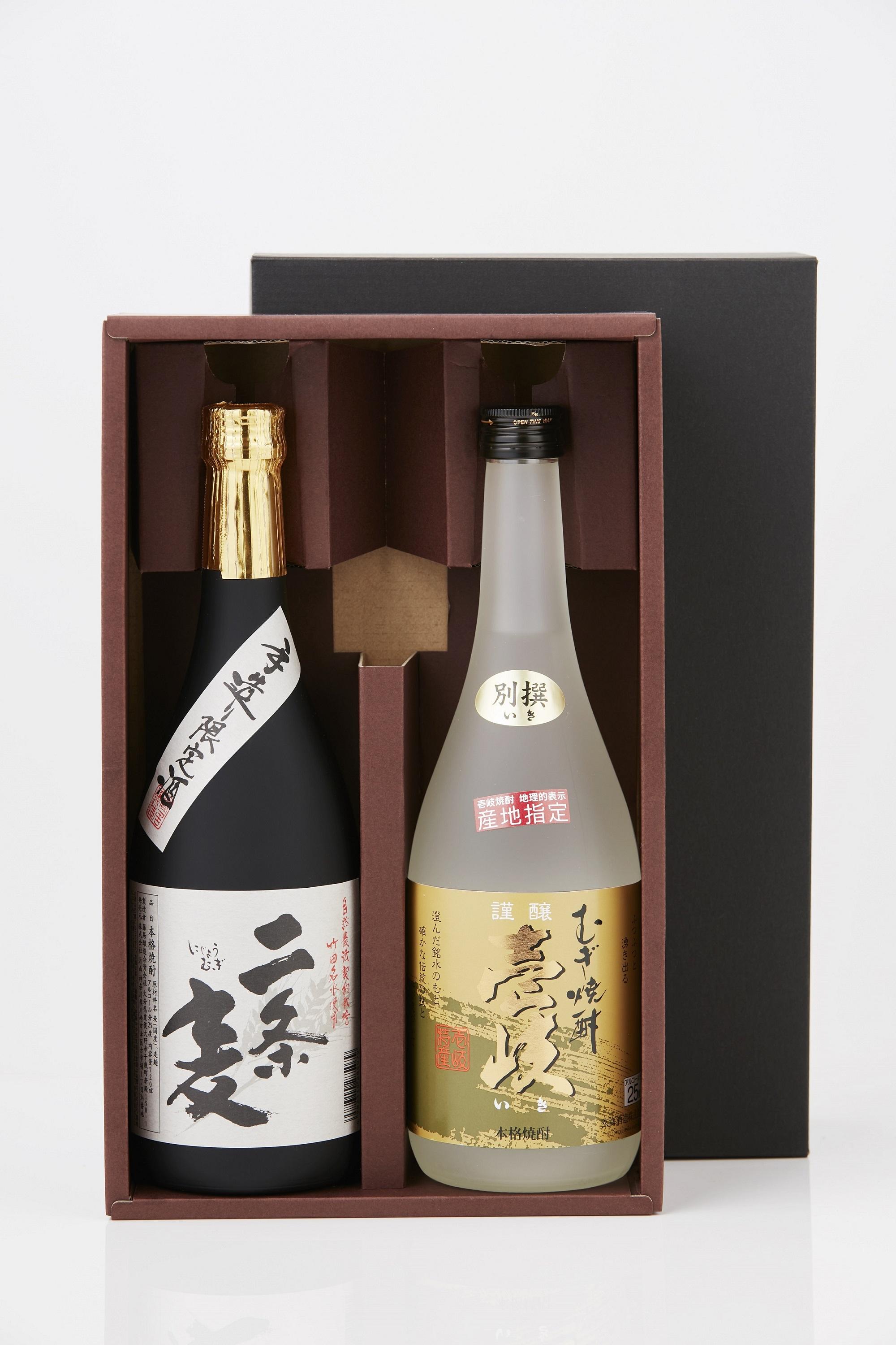 玄海酒造 謹醸 壱岐 25% 別撰 ＆ 藤居醸造 二条麦 25% 本格麦焼酎 720ml 2本セット 発売元 株式会社片山 141305_JN06