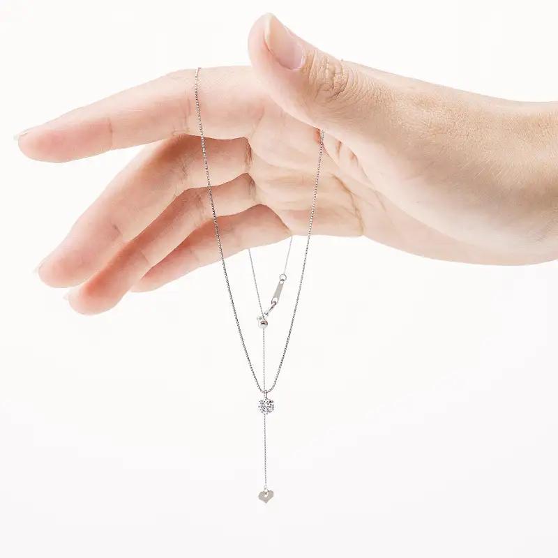【高島屋選定品】プラチナダイヤモンド スタッドペンダント ダイヤ 0.5ct D SI2 EX (GIA)【鑑別書付き】