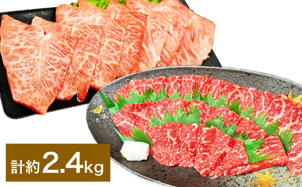 
            【赤身 VS ミスジ 食べ比べ！】 おおいた和牛 赤身焼肉 ・ ミスジ焼肉 各約1.2kg（約400g×3） 計約2.4kg
          