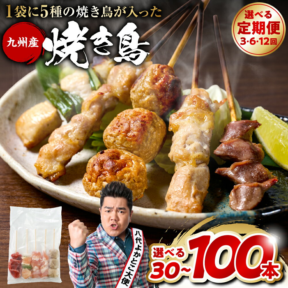 【ふるさと納税】 やきとり5種 30本～100本 ＼楽天限定企画あり／ 【選べる容量・配送回数】 焼き鳥 やきとり 焼鳥 国産 鳥肉 鶏肉 国産鶏 やきとり串 焼き鳥串 焼鳥串 焼き鳥丼 やきとり丼 焼鳥丼 九州産 冷凍