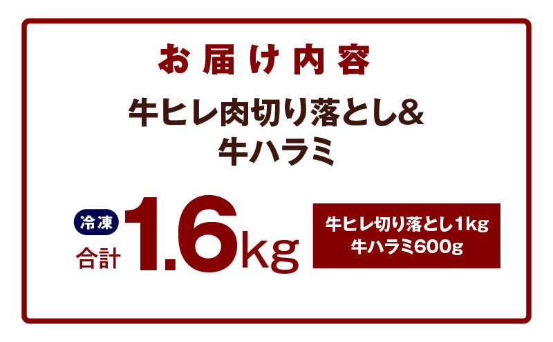 【氷温熟成×特製ダレ】牛ヒレ 1kg＋牛ハラミ 600g 合計1.6kg【味付き 訳あり サイズ不揃い 小分け】 mrz0313_イメージ2