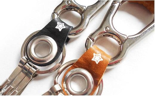 005-108　【ブラウン】本革 カラビナキーホルダー 日本製