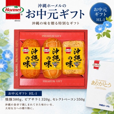 のし付き お中元ハムギフト HL-1(焼豚・ビアサラミ・セレクトベーコン)【配送不可地域：離島】