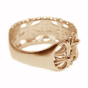 K18ピンクゴールド「大きめサイズ」幅広地金リング【 34159-3】