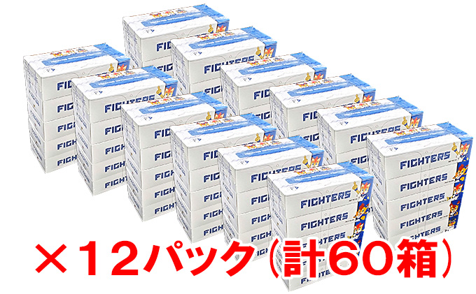 【CF】北海道日本ハムファイターズボックスティッシュ12パック（60箱）【納期:1～2ヶ月】(日用雑貨 紙 ペーパー てぃっしゅ 箱 消耗品 生活必需品）
