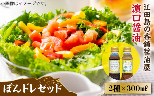 一度使うと手放せない！かけるだけで大満足のぽんドレセット 300mL×2種 ポン酢 ドレッシング サラダ ゆず 鍋 江田島市/有限会社濱口醤油 [XAA007]