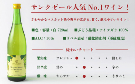 【 お酒 】 ナイアガラブラン 720ml Naiagara Blanc 【 日本ワイン / 白 / 甘口 】 St.Cousair サンクゼール 6本セット 長野県 飯綱町 [1974]