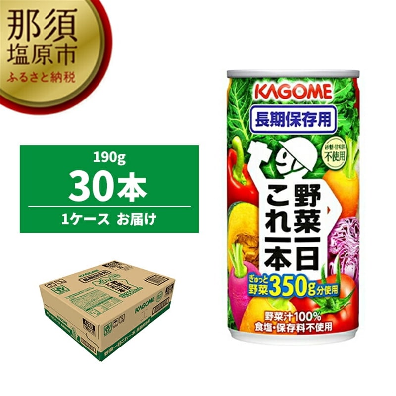 カゴメ　野菜一日これ一本　長期保存用　190g缶×30本【 飲料 野菜ジュース 栃木県 那須塩原市 】 ns001-031