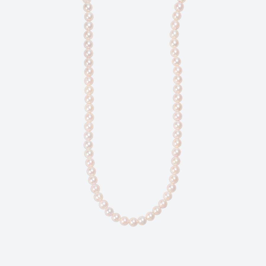 アコヤパール　ロングサイズネックレス　80cm　（ピンク）7.5～8.0mm玉　２(MKhp-026)