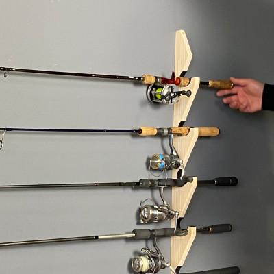 ふるさと納税 横手市 WOOD WORKS ロッドスタンド 壁掛け 9本用【ナチュラル】 |  | 02