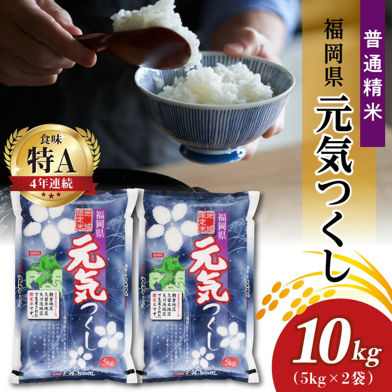 【ふるさと納税】令和7年産 普通精米 福岡県産元気つくし 10kg 米 お米 精米 地域限定米 元気つくし 5kg×2 国産 冷めても おいしい ふっくら ご飯 おにぎり 食品 酒見糧穀 お取り寄せ お取り寄せグルメ 福岡県 久留米市 送料無料
