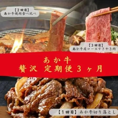 【毎月定期便】あか牛 贅沢 定期便【3か月】全3回【配送不可地域：離島】【4086541】