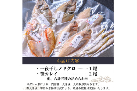 のどくろ、笹カレイ入り 一夜干し詰め合わせ ゴールド