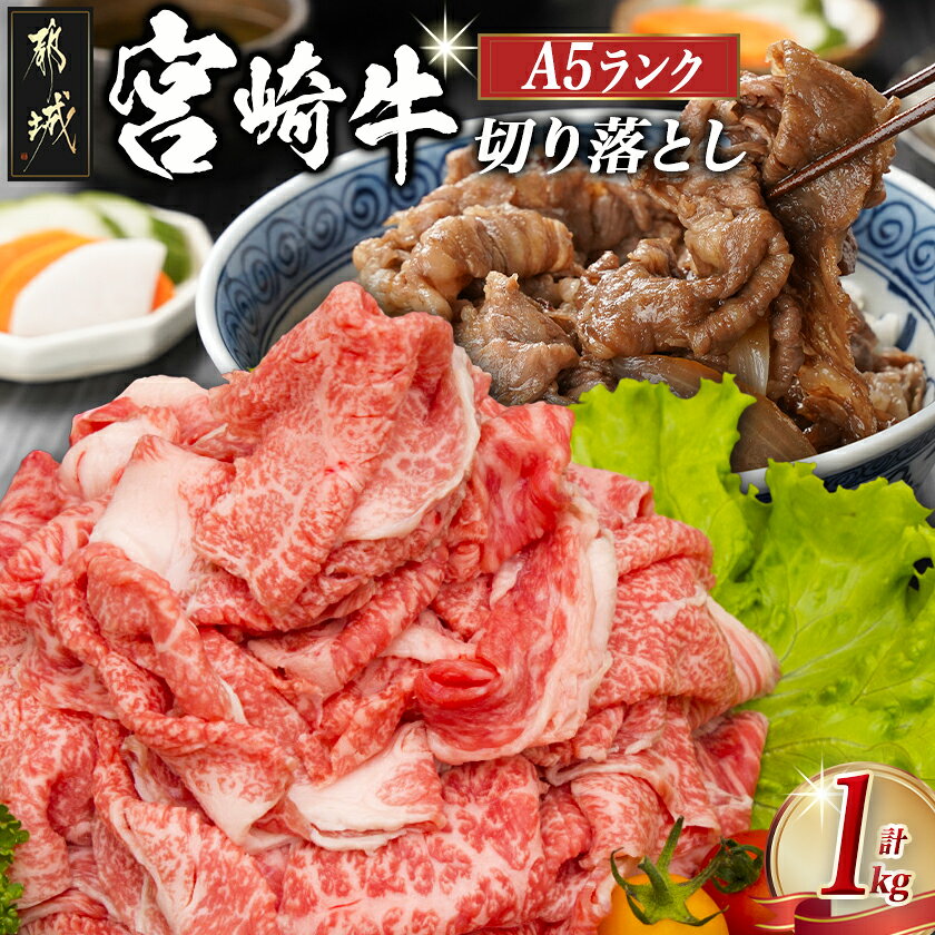 【ふるさと納税】宮崎牛切り落とし 1kg【A5】 - 牛肉 都城産宮崎牛(A5) 切り落とし 1kg(250g×4パック) ブランド牛 国産黒毛和牛 しもふり肉の切り落とし合計1キロ すき焼き・しゃぶしゃぶに A5等級 送料無料 AC-A0-001【宮崎県都城市は2年連続ふるさと納税日本一！】