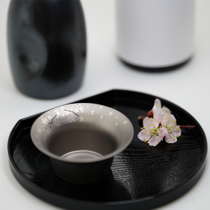 純チタン製お猪口 富士（Fuji）4個セット（春・夏・秋・冬）