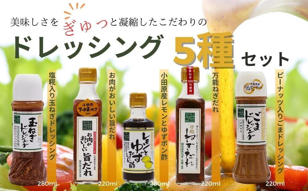 【ふるさと納税】地元食材をふんだんに使用したドレッシング5種セット【配送不可地域：離島・沖縄県】【1145571】