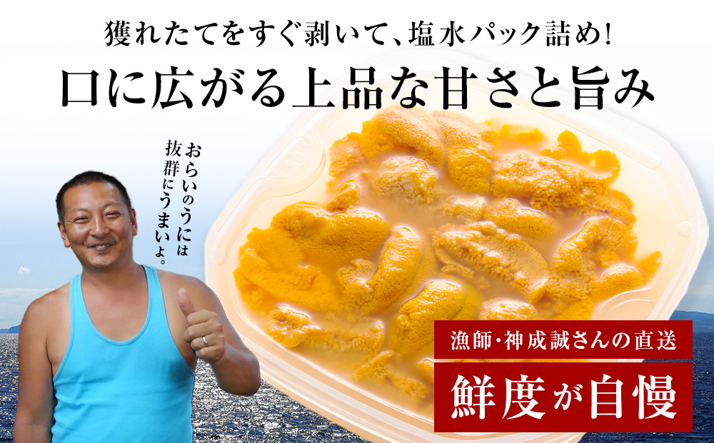 2026年発送予約  利尻島産 塩水ムラサキウニ 100ｇ×3パック  <昆布屋神兵衛>