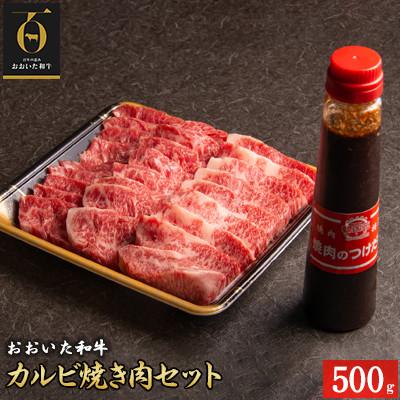 ふるさと納税 中津市 おおいた和牛カルビ焼き肉セット【500g】つけダレ付(中津市)