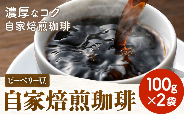 
                  自家焙煎 珈琲豆 (ピーベリー豆) 100g×2袋 吉岡茶房《30日以内に出荷予定(土日祝除く)》千葉県 我孫子市 珈琲 コーヒー 豆 送料無料
                
