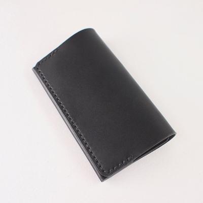 ふるさと納税 七尾市 【本革】名刺入れ/ブラック/ハンドメイド