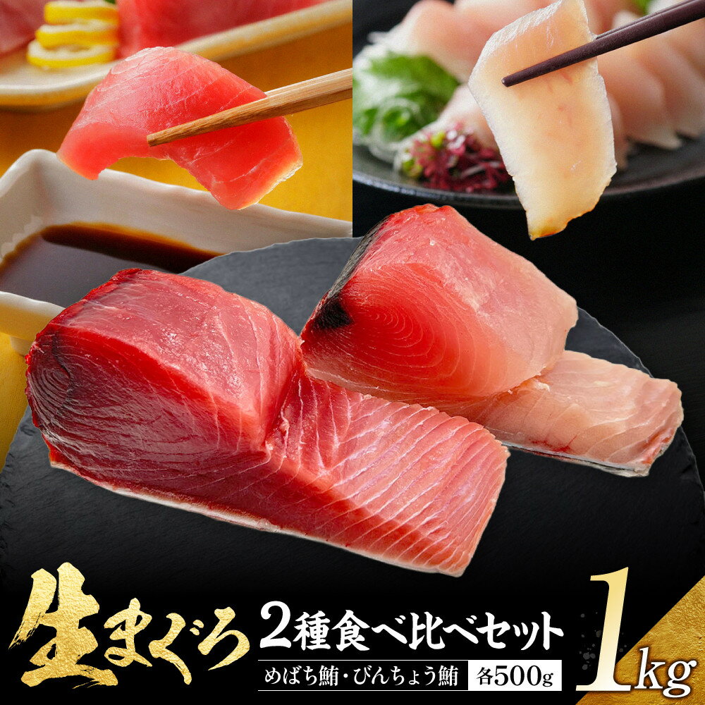 【ふるさと納税】生まぐろ2種食べ比べセット1kg　【一部離島配送不可】 | 那智勝浦町 生まぐろ 赤身 海鮮 人気 おすすめ 刺身 寿司 魚介類 冷凍 鮮度抜群 グルメ お取り寄せ 送料無料 ふるさと納税