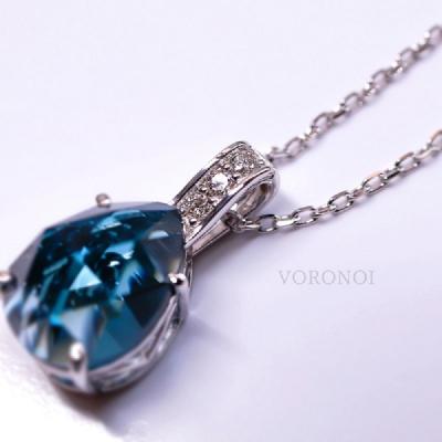 ふるさと納税 甲府市 K18WG ロンドンブル-トパーズ ローズカット ダイヤモンドネックレス VO0073PK18WG |  | 01