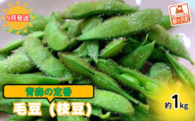 【 2025年産 数量限定 】青森の定番 毛豆 約1kg【9月発送】青森県鰺ヶ沢町産 ※オンライン決済のみ 野菜 枝豆 大粒 甘みが強い 豊かな香り コク ほっくり おつまみ 料理 お弁当 食材 