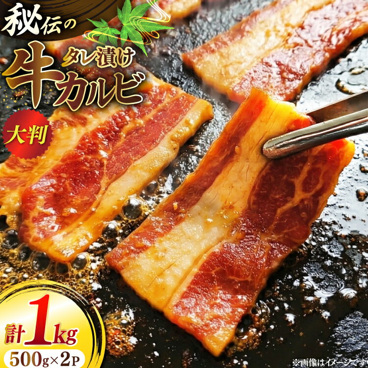 【ふるさと納税】 牛肉 肉 大判 秘伝のカルビ 500g 2パック 計1kg [ユーエイエム 愛知県 江南市 ko23btu600001] カルビ 牛カルビ 牛バラ バラ肉 カルビ丼 焼肉 焼き肉 ご馳走 贅沢 BBQ バーベキュー 冷凍 小分け 赤身