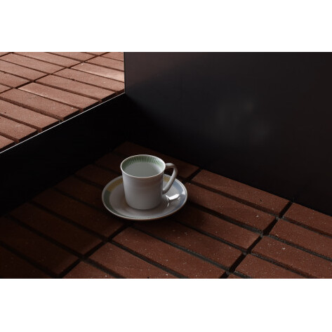 1616/ PC Mug Green & Deep Plate 160 セット 有田焼 器 食器 マグカップ 皿 白 ホワイト プレート A25-316_イメージ2