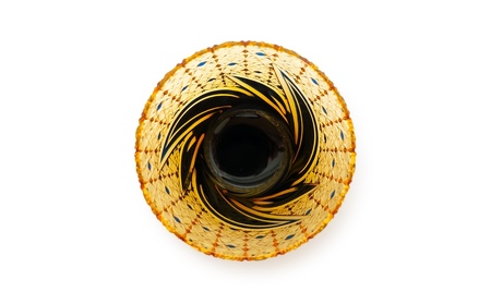 浅草切子 KANA KURITA「焔華オールド 瑠璃アンバー」木箱入り_0012-122-T07