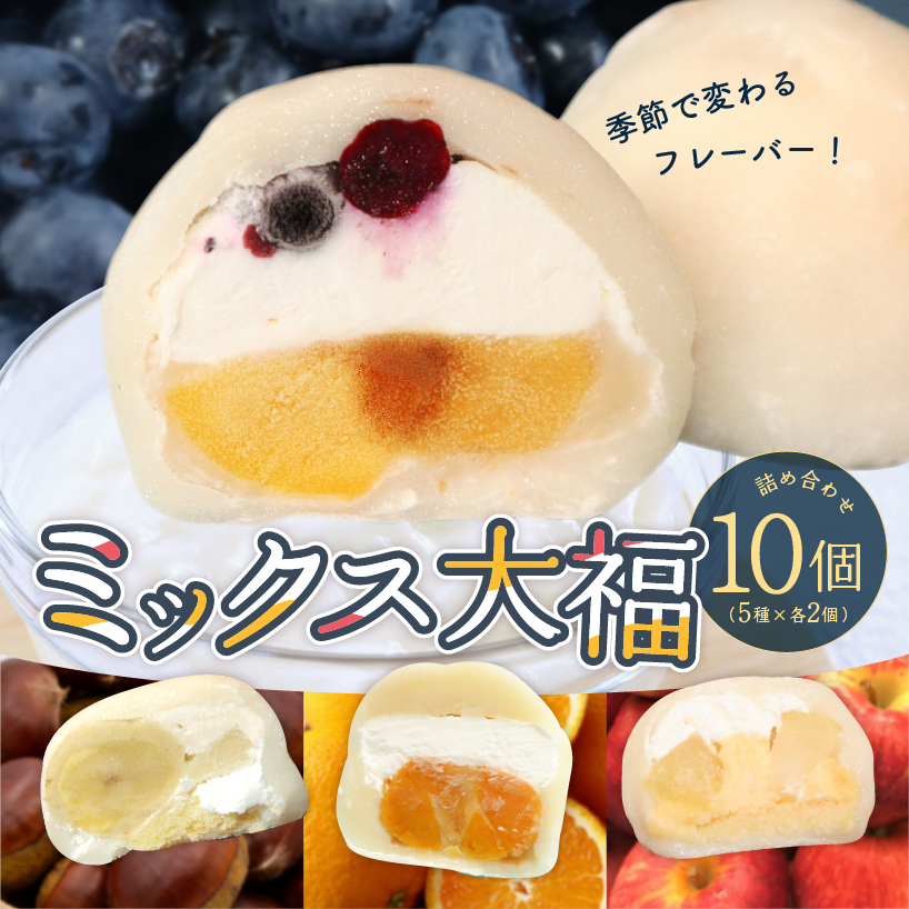 ミックス大福詰め合わせ 10個 【0107-001】