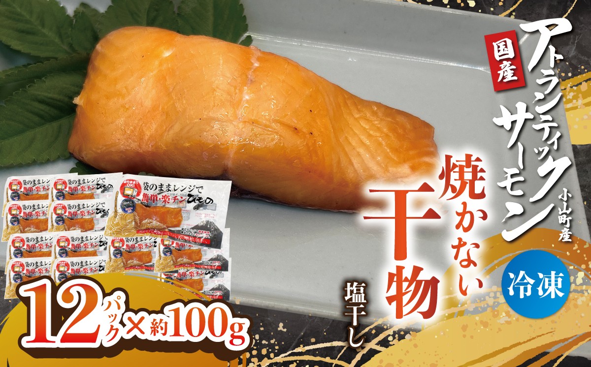 
                  【焼かない干物】小山町産アトランティックサーモン 塩干し（12パック） | サーモン 小分け 真空パック 海鮮 魚介 魚 干物 国産 鮭 しゃけ サケ 簡単調理 レンジ 静岡県 小山町
                