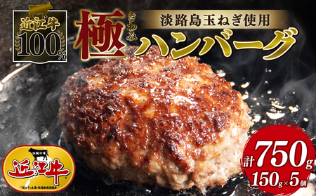 近江牛 100％ ハンバーグ 淡路島の玉ねぎ 使用 150g × 5個 黒毛和牛 ブランド 肉 三大和牛 贈り物 ギフト 滋賀県 竜王町 古株牧場 神戸牛 松阪牛 に並ぶ 日本三大和牛 ふるさと納税