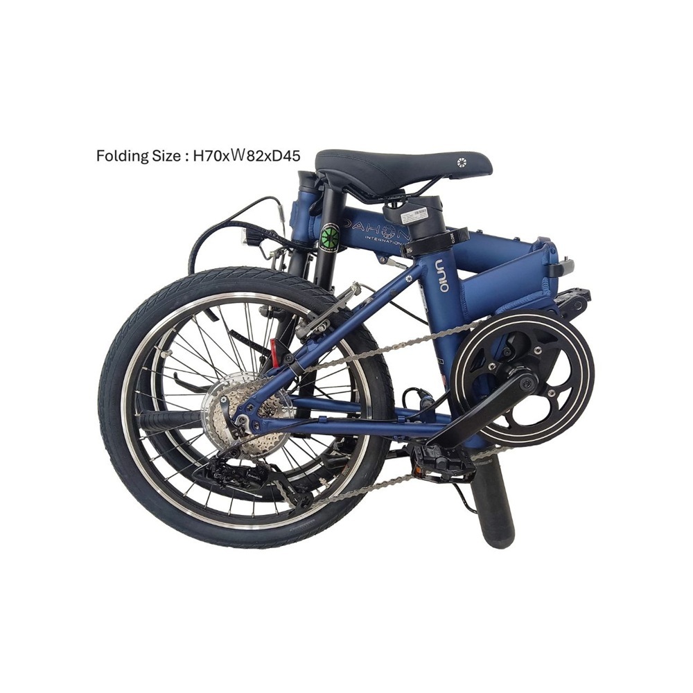 DAHON 電動アシスト折りたたみ自転車 UNIO【Matt Navy（マットネイビー） 】20インチ 9段変速 ミッドシップモーター武田産業│ダホン 長距離対応 通勤 通学 e-bike 電動自転車