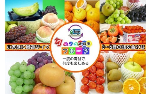 
【定期便8回Sサイズ】 フルーツ セット 定期便 ( 約3 ～ 5品 × 8ヶ月 ) ｜産直あきんど 香川産 四季のフルーツ 創業100年
