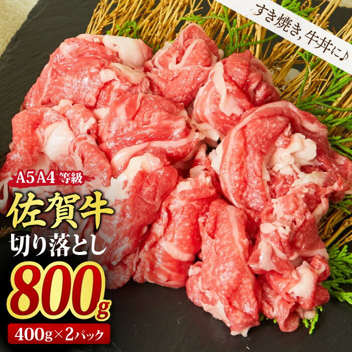 【ふるさと納税】佐賀牛 切り落とし 800g (400g x 2パック) ｜すき焼き しゃぶしゃぶ 牛丼 牛肉 お肉 黒毛和牛 部位 赤身 ブランド牛 国産 BBQ バーベキュー 高級 厳選 やわらかい 楽天 鍋 セット 冷蔵 なべ 鉄 A5 A4 ランク ギフト お歳暮 取り寄せ グルメ H085195