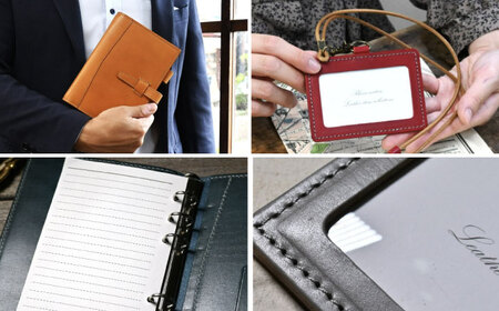 本革バイブルサイズシステム手帳（15mmリング）とIDケース横型（ネックストラップ付）セット ルージュ 滋賀県長浜市/株式会社ブラン・クチュール[AQAY476]