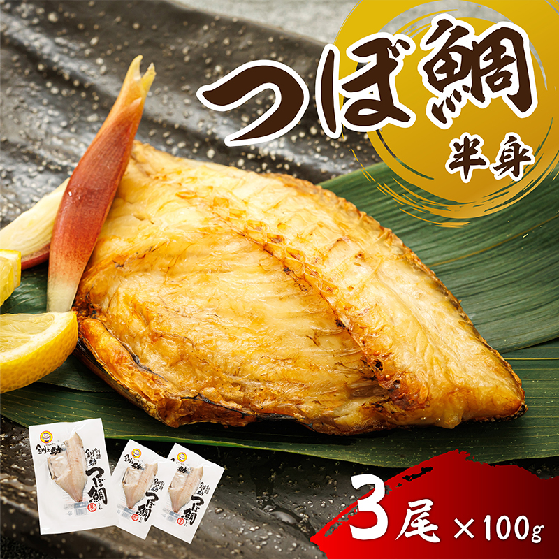 干物界の最高級魚 厳選した つぼ鯛 半身（100g×3尾）｜ ツボダイ ツボ鯛 一夜干し 干物 ひもの つぼだい 無添加 小分け 個包装 白身魚 冷凍 す 北海道 釧路町 釧路超 特産品