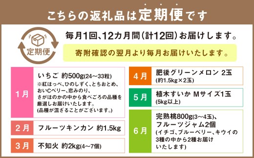 【12ヶ月定期便】熊本フルーツ定期便12カ月