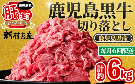 
                  E01010 ＜定期便・全6回・連続月＞鹿児島黒牛 切り落とし(計約6kg・約500g×2P×6回) 鹿児島 国産 九州産 鹿児島県産 黒毛和牛 国産牛 牛肉 切り落し 切落とし 切落し お肉 冷凍 小分け すきやき すき焼き 牛すき 牛丼 カレー 肉じゃが 炒め物 【新村畜産】
                