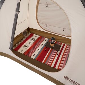 LOGOS コットンラグ (240×90cm)レッド 雰囲気あるアウトドアシーンに 71809756【1689206】