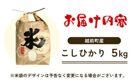 【令和8年産新米】お米 こしひかり 5kg（精米）福井県産 【 白米 人気品種 】【2026年10月下旬以降順次発送開始！】 [e47-a009]